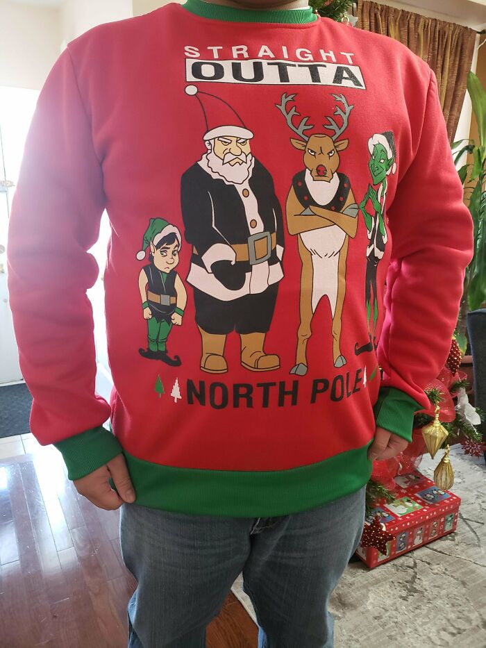 This Ugly Sweater That I Bought Shows That Santa And His Friends May Have A Summer Home Somewhere In Campton