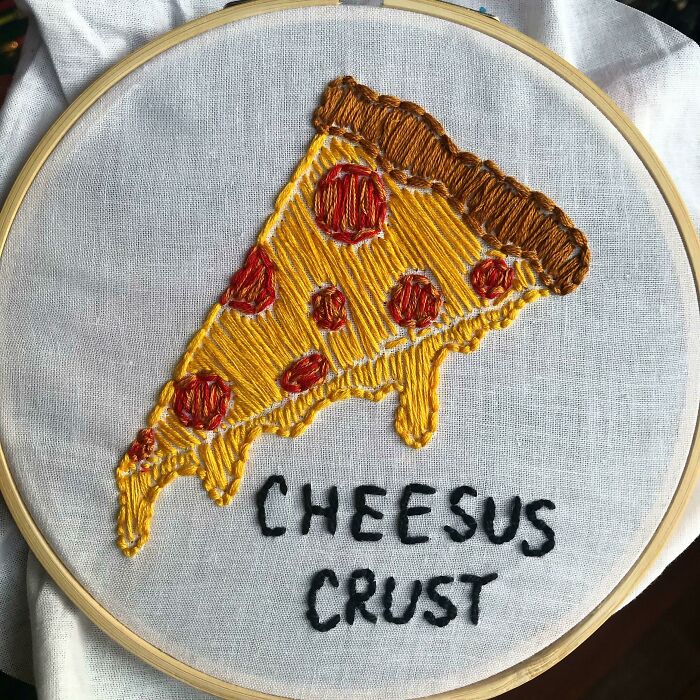 Pizza Embroidery Christmas Gift
