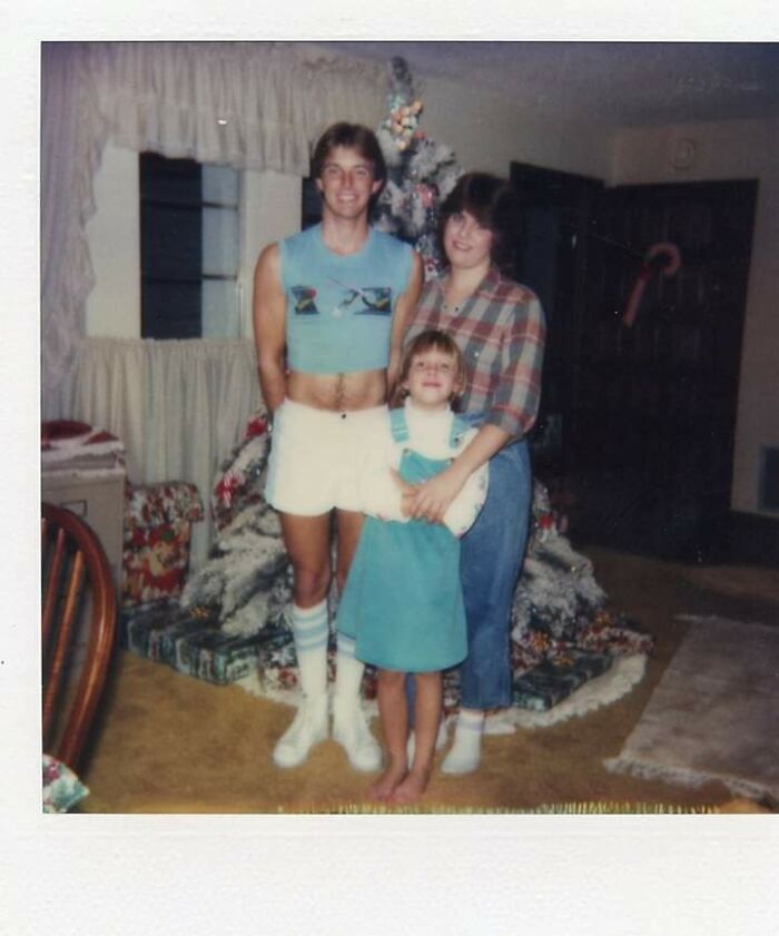 My Parents With My Mom's Younger Sister, Christmas 1985