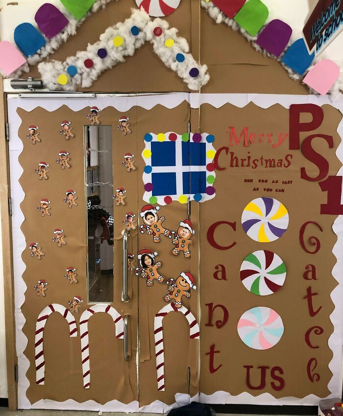 My Kindergarten Gingerbread Door. Took Around 10-12 Hours Of Work. Everything Is Hand-Made