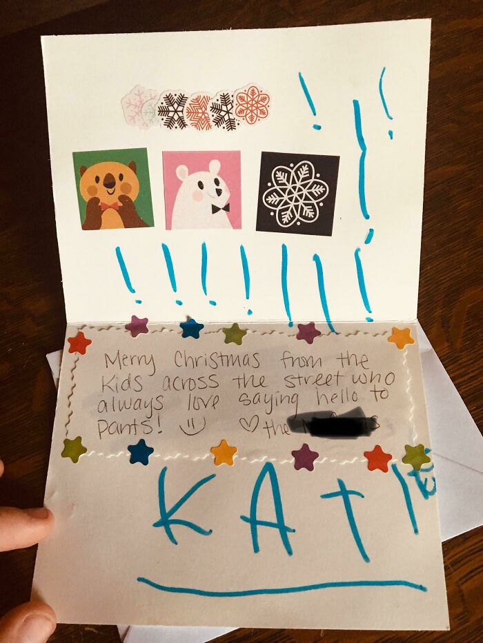 My Cat Got A Christmas Card From The Kids Across The Street