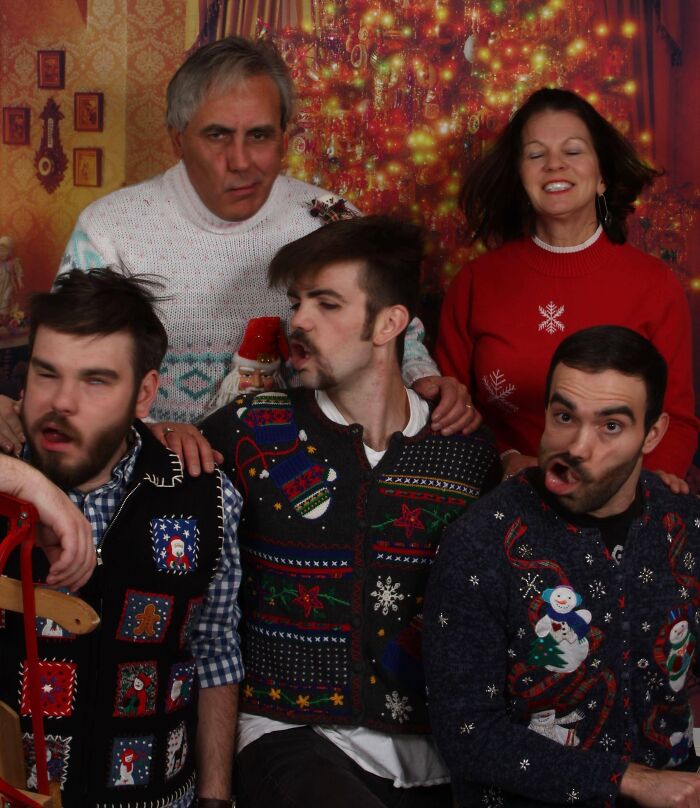 Convinced My Family To Go Out And Get Family Christmas Photos Done. This Is The Only Family Portrait That Exists Of My Family