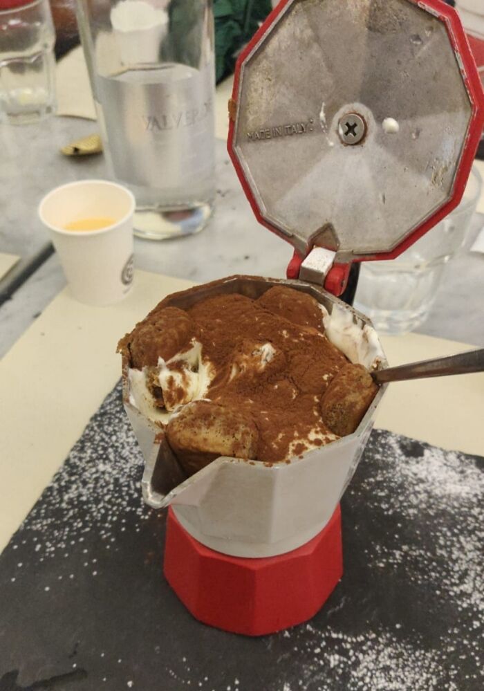Finally Saw One In Real Life. The Legendary Tiramisù In A Moka Pot!
