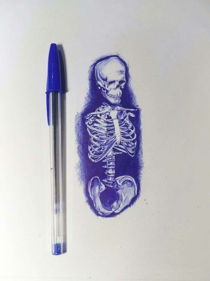 I Drew A Skeleton With Ballpen, Feedback Of Any Kind Is Appreciated
