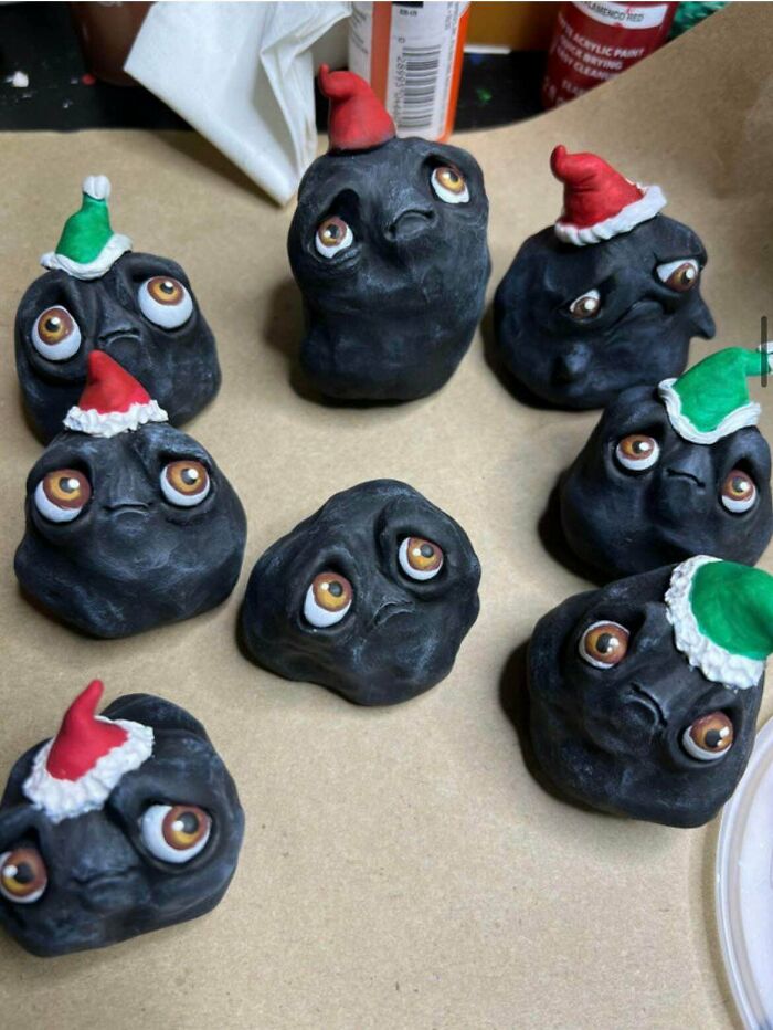 Lumps Of Coal For The Naughty Made Of Clay By Me :) They Have Butts Haha