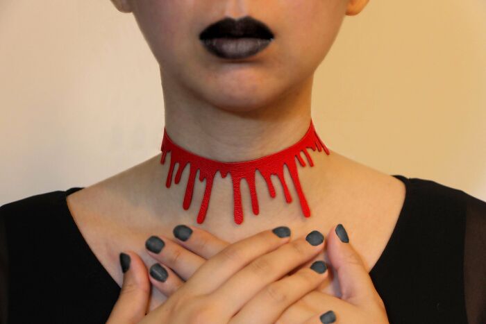 Made A Leather Choker For Halloween