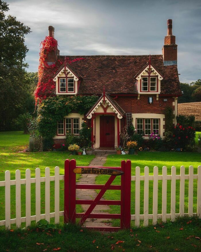 This Fairytale Cottage Was Built With Red Brick In The 1840s In Hertfordshire, Southern England