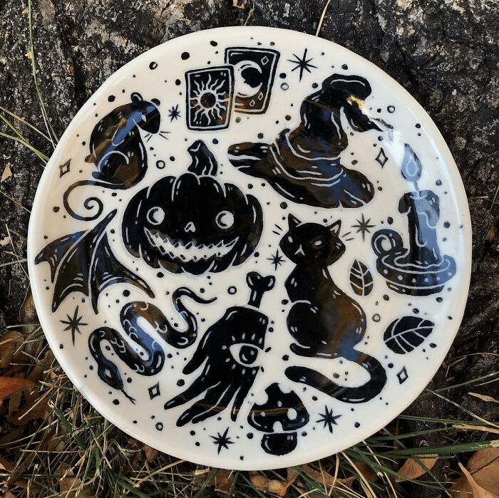 Halloween Plates I Made On English Porcelain!