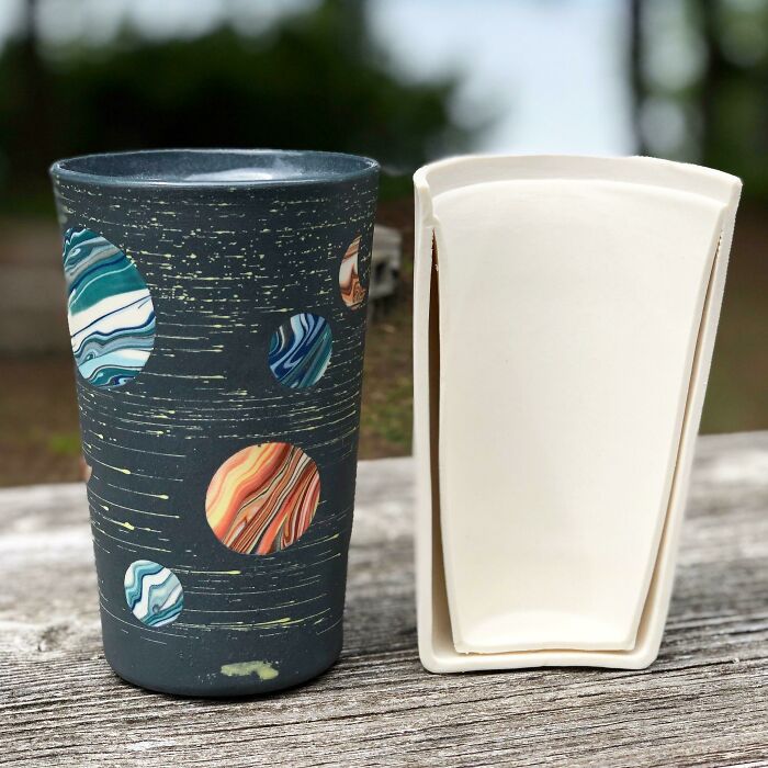 Cone 8, Double Walled Insulated Mug, Colored Porcelain