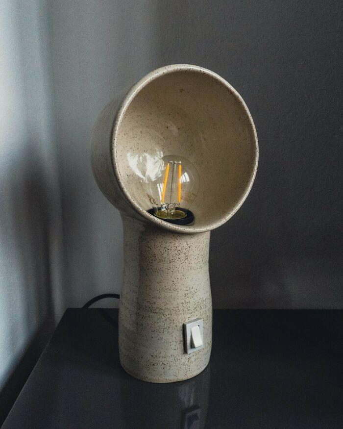Inspired By Andre Borderie, I Made This Bedside Lamp. Really Wanted To Go For A Switch On The Lamp Itself, Instead Of Reaching For The Chord In The Dark