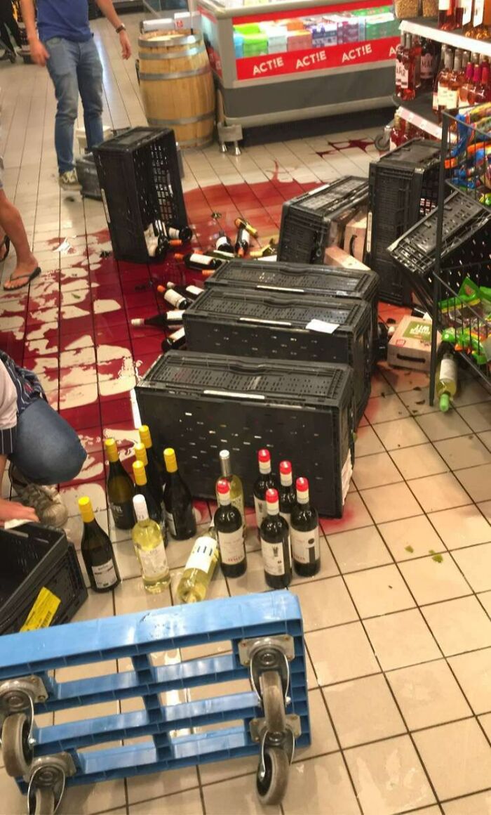 A Colleague Tipped Over 7 Crates Full Of Wine Bottles