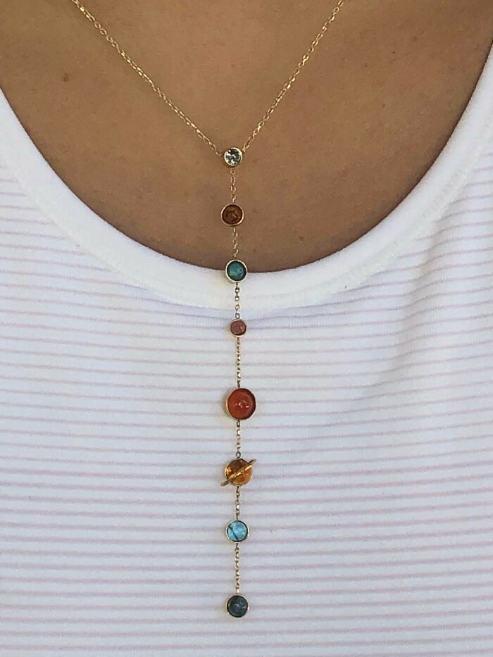 My Custom Made Solar System Necklace! I’m A Space Nerd And Came Here For A Little Extra Appreciation For This Work Of Art
