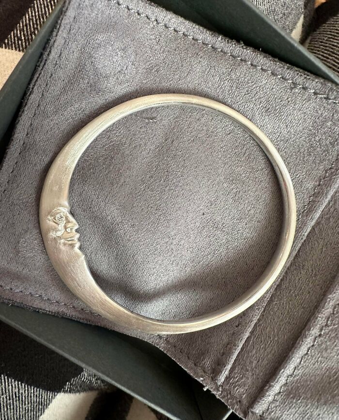Was Gifted An Absolutely Stunning Crescent Moon Bracelet! Sterling Silver With Diamond Eye!