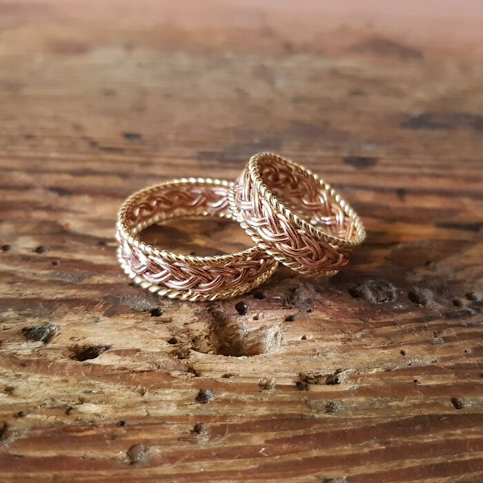 14k Red And Yellow Gold Wedding Rings