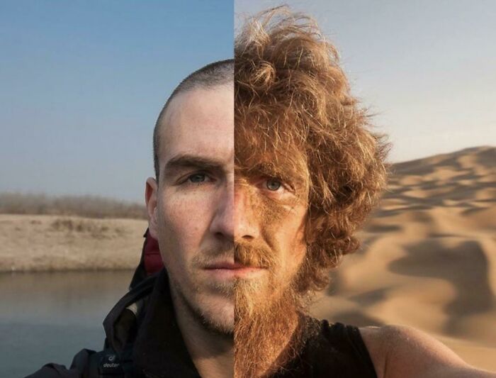 Before And After Of A Man Who Walked Across China For A Year