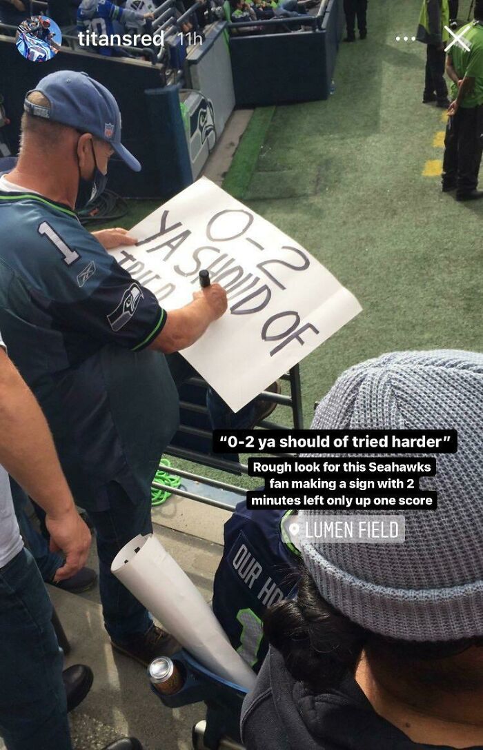 Tough Day For This Seahawks Fan Yesterday