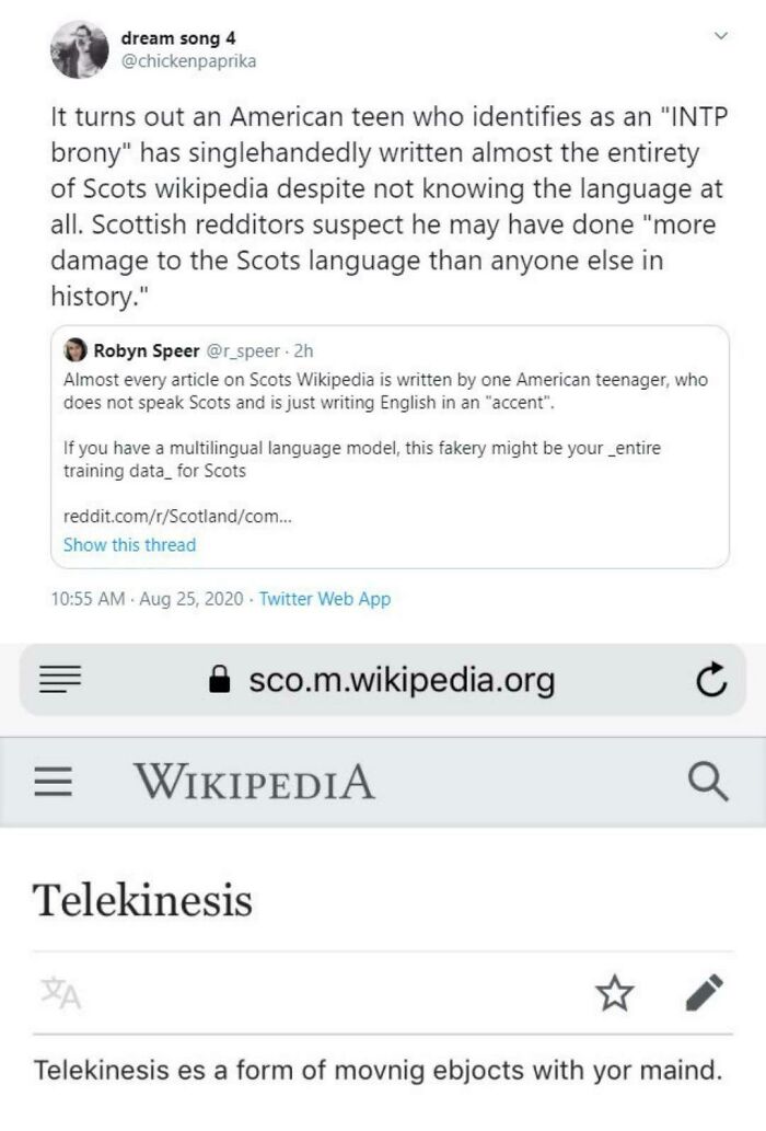 Guy Legit Wrote Whole Of Scottish Wikipedia Without Knowing The Language