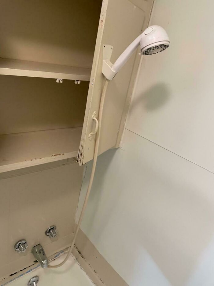My Friend Went To Look At An Apartment Today And This Was The "Shower"