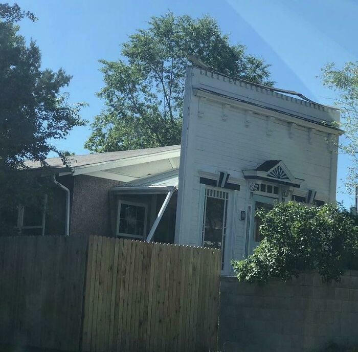 Not A Movie Set! I Have Been So Fascinated By This House For Years And They Finally Took Down The Facade The Day After I Got A Good Picture! Had To Share!