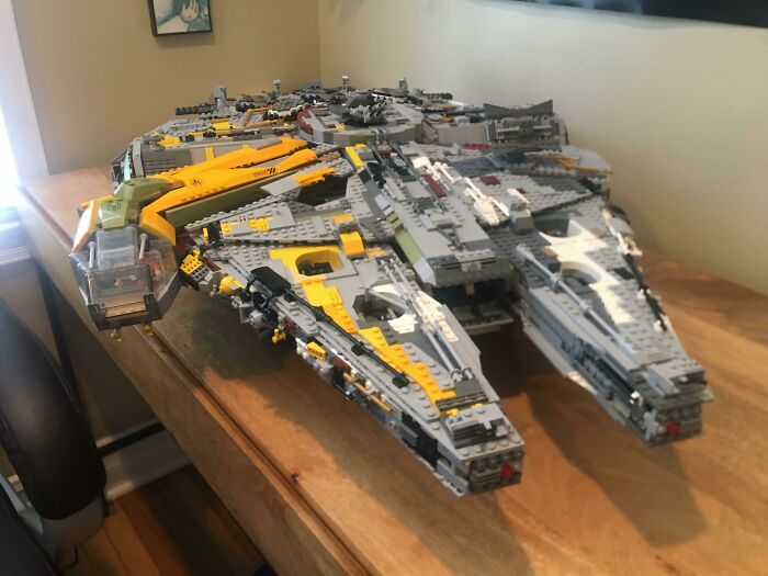 Spent A Month In Lockdown Trying To Build The UCS Millennium Falcon Only Using Pieces We Have. Just In Time For May The 4th!