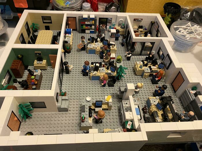 The Office LEGO! With All The Minifigures In Place This Time Around