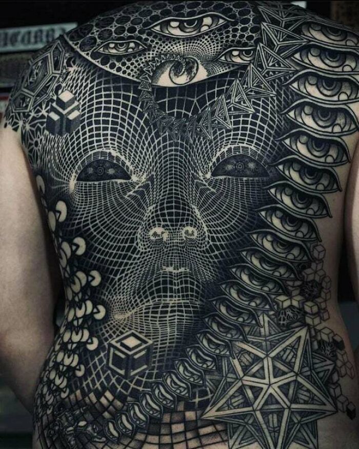 Trippy Tattoo By Eric Stricker At DS Tattoo, Buenos Aires, Argentina