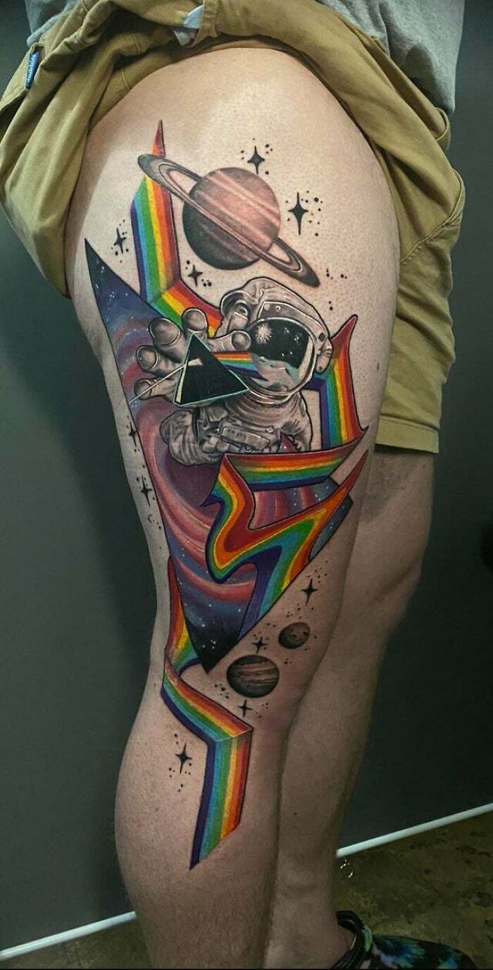 Space, man. Done by Oscar Zornosa at Rose Gold Tattoo, Smyrna, GA