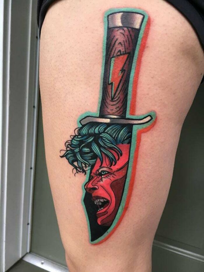 David Bowie Knife By Glen At Black Rabbit Tattoo In Port Moody, BC