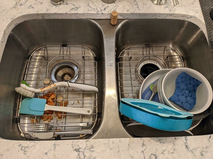 Why Does My Husband Always Put Food In The Opposite Side Of The Sink That Doesn't Have A Garage Disposal