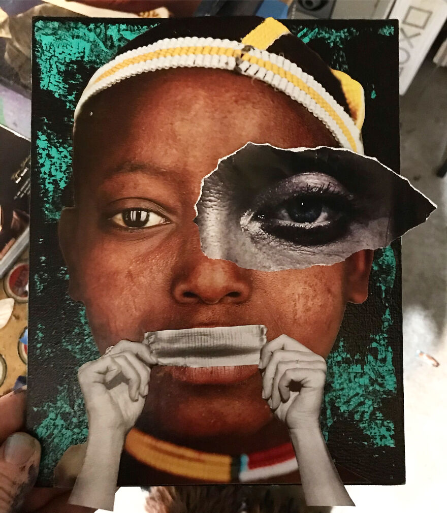 I Upcycle Canvases, Cut Up Magazines, And Use Paints To Make My Art (20 Pics)