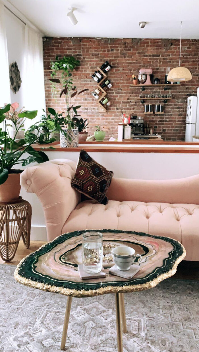 Half Of My Loft In NYC - Shades Of Pale Pink And Greens