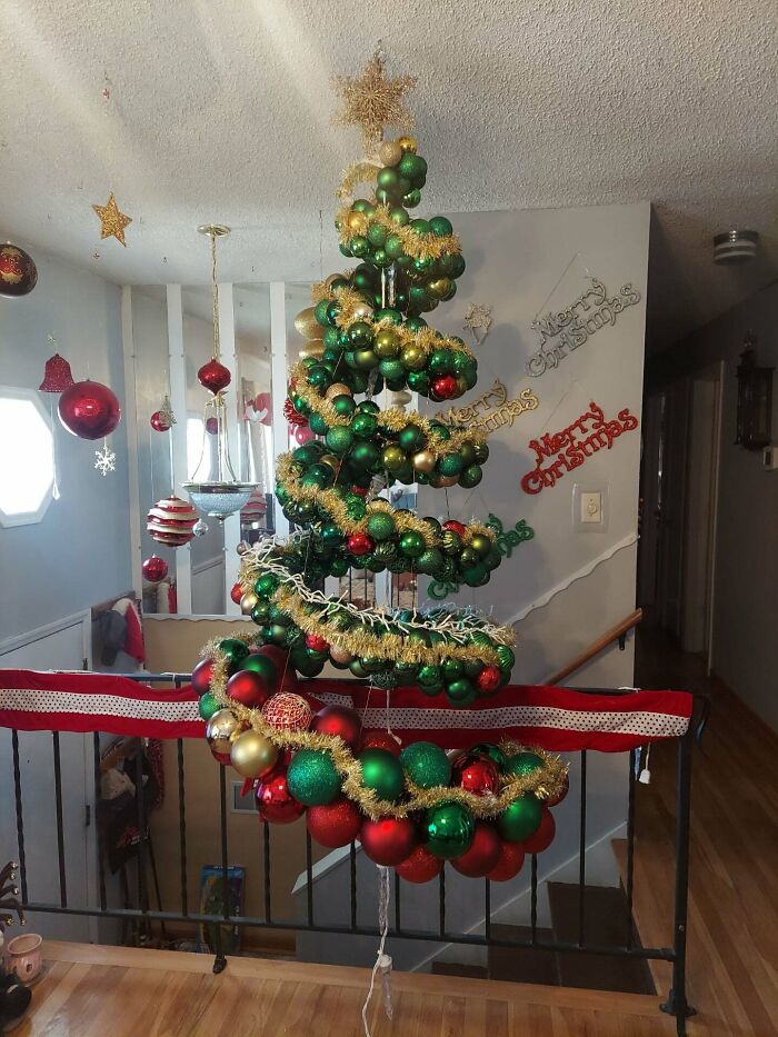 My Dad Does This Hanging Ornament Christmas Tree Every Year