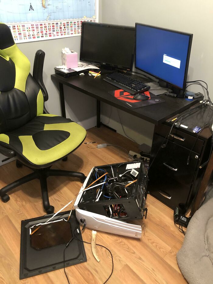 My $1200 PC Was Just Pulled Off My Desk By My Dog