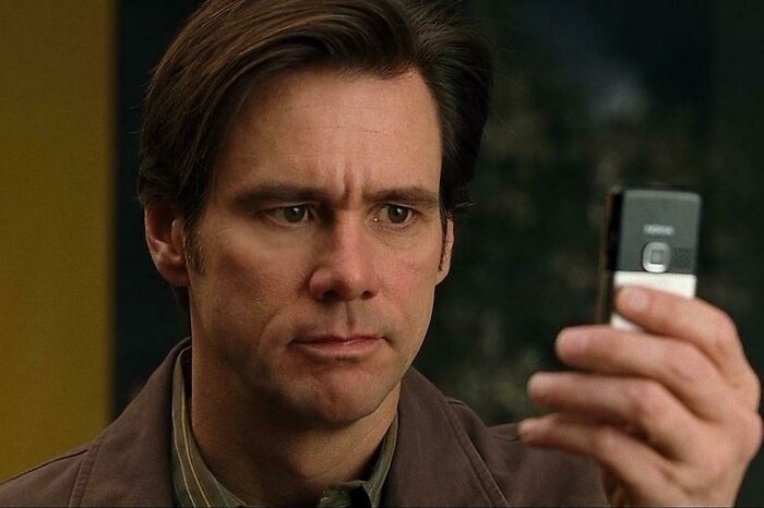 Jim Carrey with phone