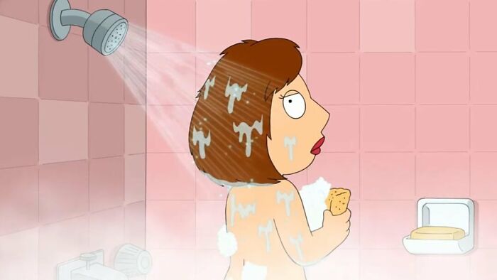 Meg from Family Guy taking a shower
