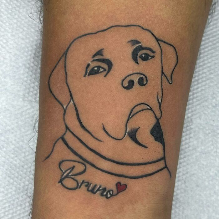Dogs' face tattoo