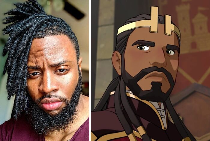 King Harrow From The Dragon Prince and a similar looking man 