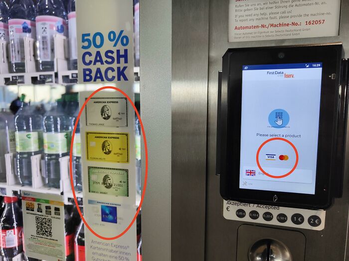 This Vending Machine Offers 50% Cashback With American Express But Only Accepts Visa And MasterCard