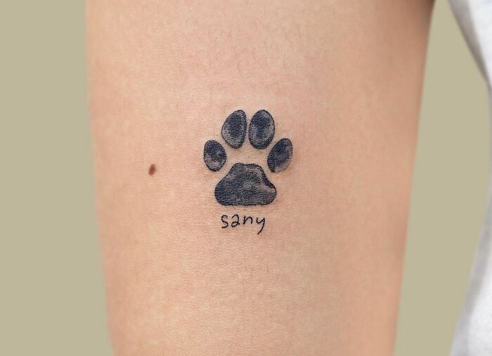 Dog's paw tattoo