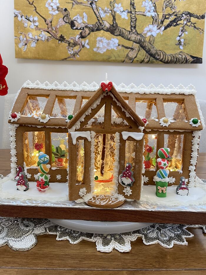My Gingerbread Greenhouse From A Template From The Interwebs. I’m Hooked On Making My Own Gingerbread Houses From Now On