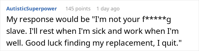Boss Does Not Think Through Her Ridiculous Tirade About People Taking Too Much Time Off, Loses Her Job Boss Does Not Think Through Her Ridiculous Tirade About People Taking Too Much Time Off, Loses Her Job