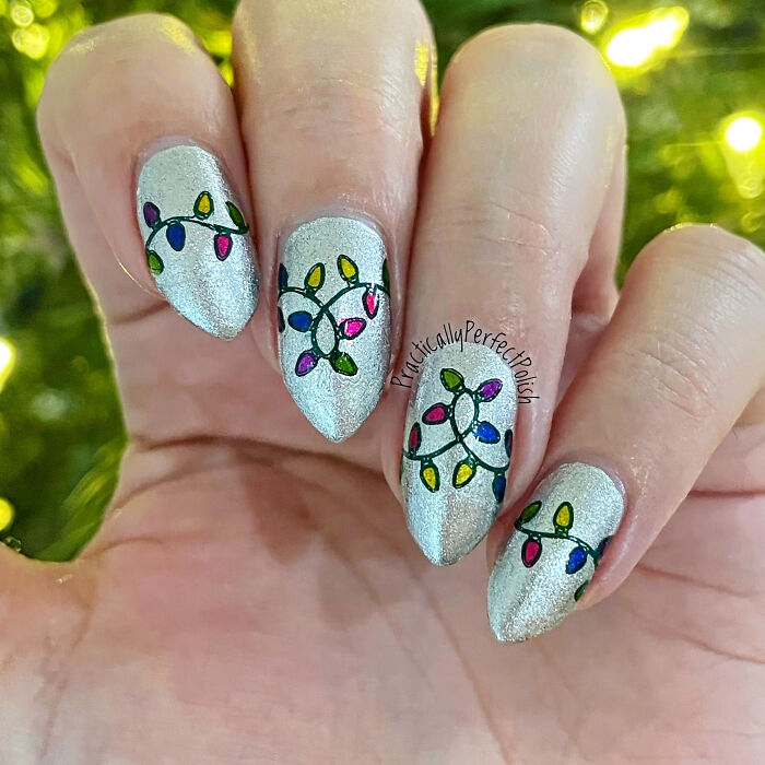 Christmas Lights Are My Favorite Part Of The Season - So I Matched My Nails To Our Outside Lights!