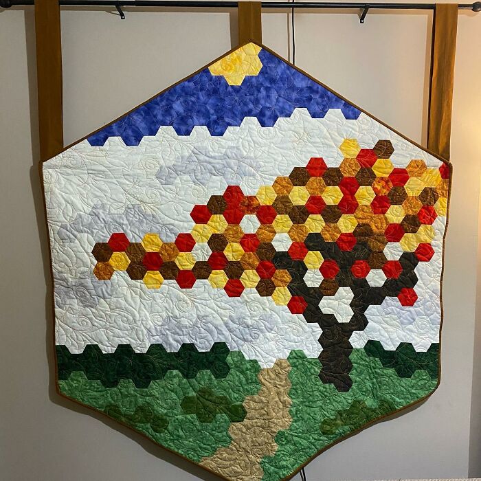 Quilt (English Paper Piecing) Wall Hanging. All Hand Sewn