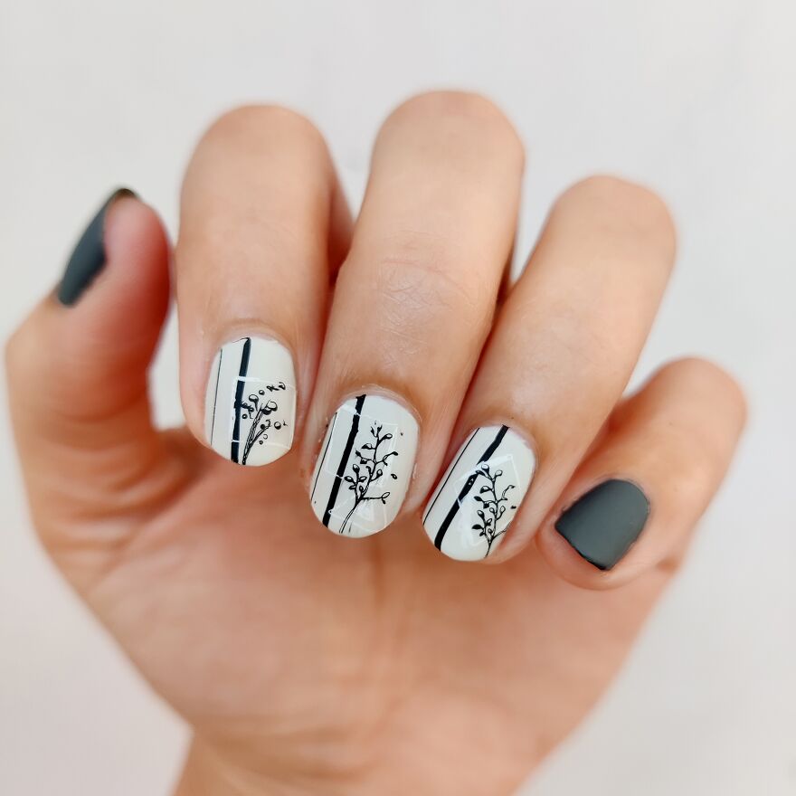 This Fall Nail Art Is Inspired From Japanese Minimal Paintings. And Suits So Well On My Small Nails