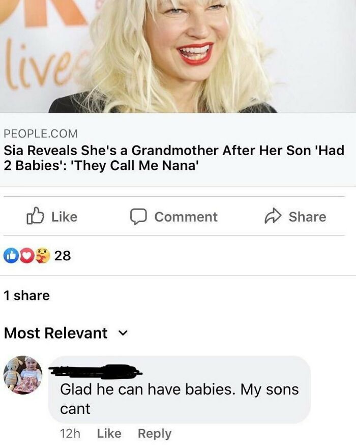 F In The Comments For Her Infertile Sons