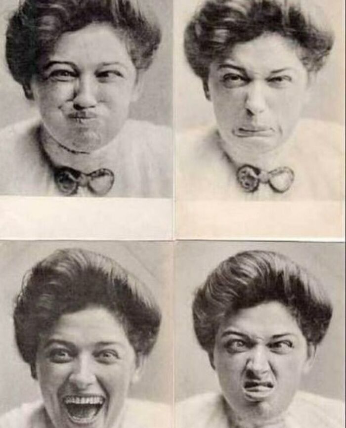 A Woman Smiling And Goofing Around While Taking Photos, Late 1800s