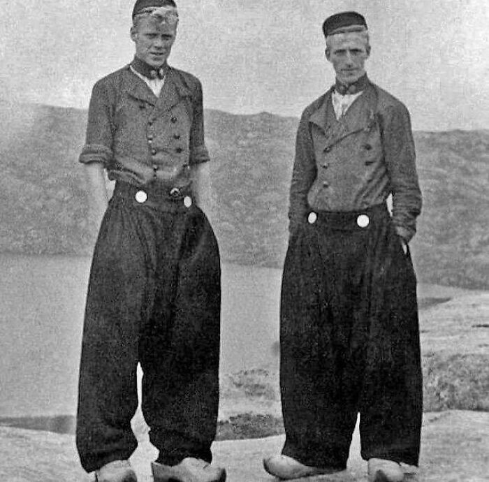 Dutch Men In Traditional Trousers, 1900