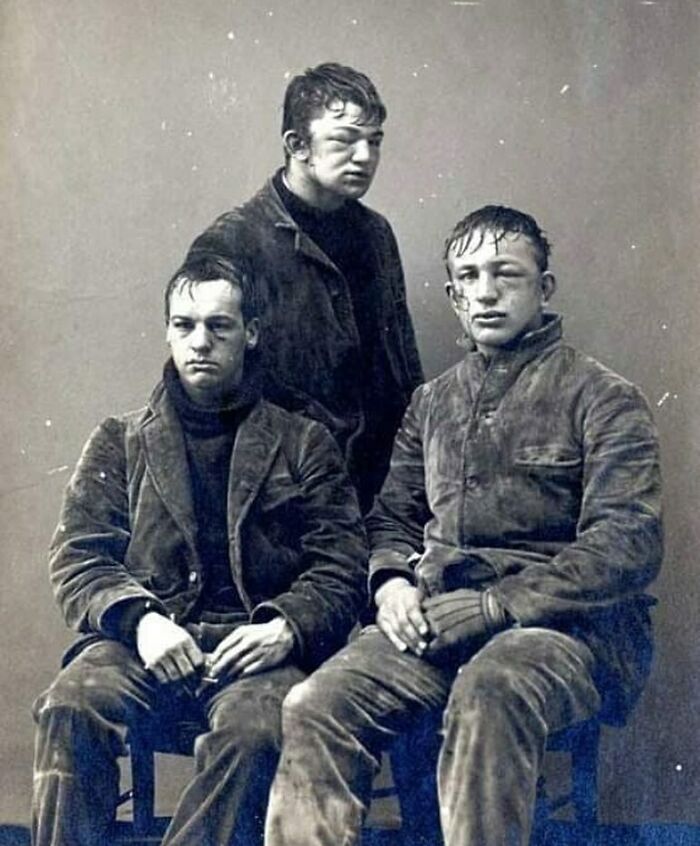 Princeton University Students After A Snowball Fight, 1893. In The Photo Are, From Left, Darwin R. James, John P. Poe, And Arthur L. Wheeler