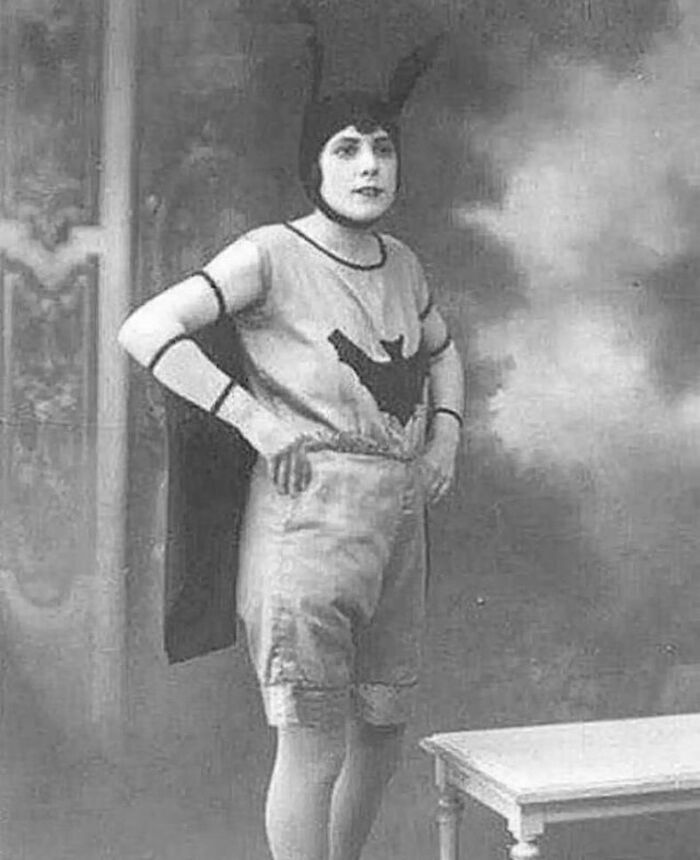 A Woman Dressed Up As Batgirl In 1904, 35 Years Before The Creation Of Batman (1939) And 57 Years Before The Creation Of Batgirl (1961)