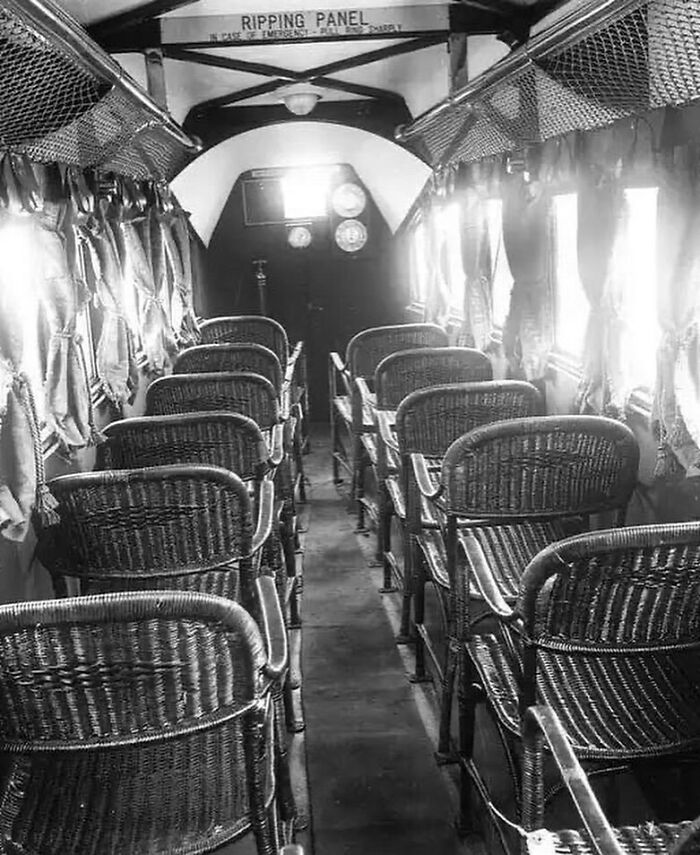 The Inside Of A Comercial Airplane In 1930